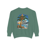 Salt Christmas crewneck — Light Green — Back — approved coastal Christmas artwork