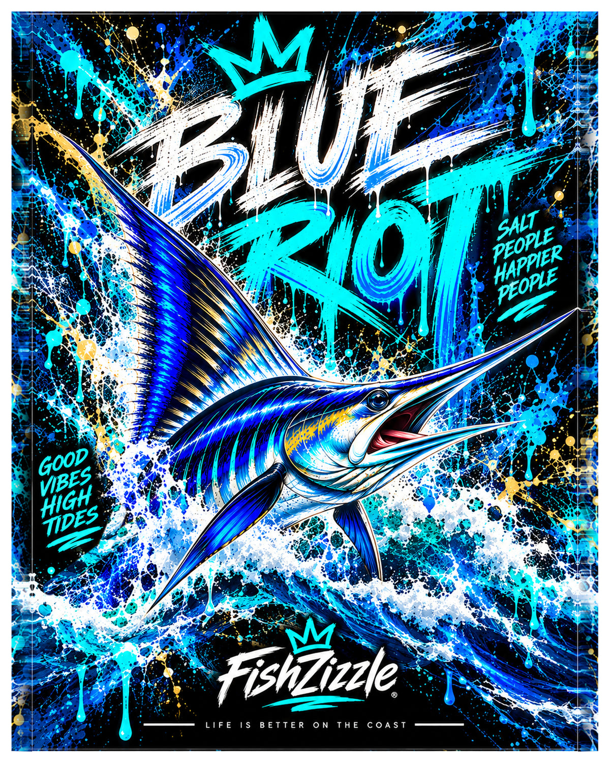 BLUE RIOT | Marlin Street Art Print