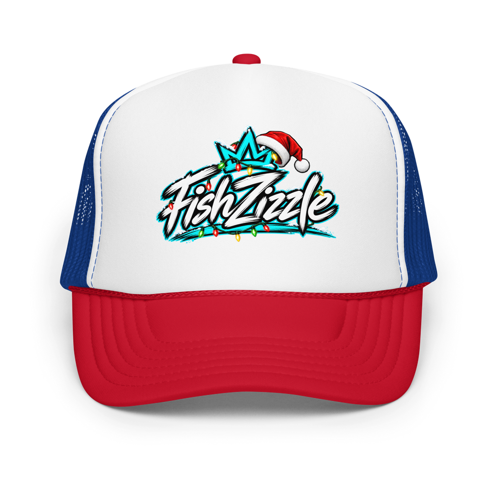 Red / White / Royal | Front — FishZizzle Christmas actual Printful mockup