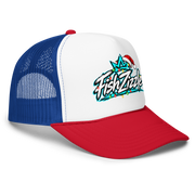 Red / White / Royal | Side — FishZizzle Christmas actual Printful mockup