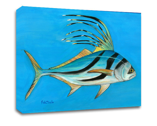 Rooster Fish Canvas Art - FishZizzle