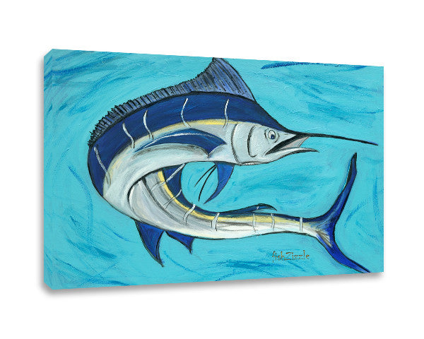 Blue Marlin Fish Canvas Art - FishZizzle