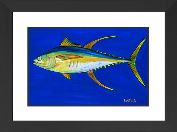 Yellowfin Tuna Fish Art Framed - FishZizzle