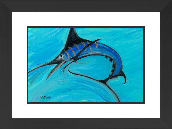 Blue Marlin Fish Art Framed - FishZizzle