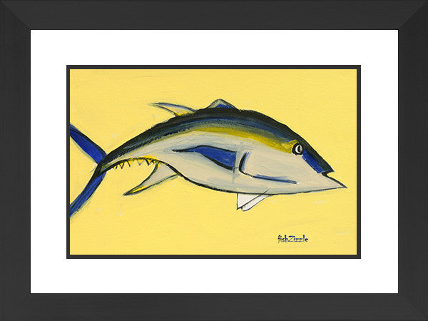 Blackfin Tuna Fish Art Framed - FishZizzle