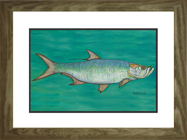 Tarpon Fish Art Framed - FishZizzle