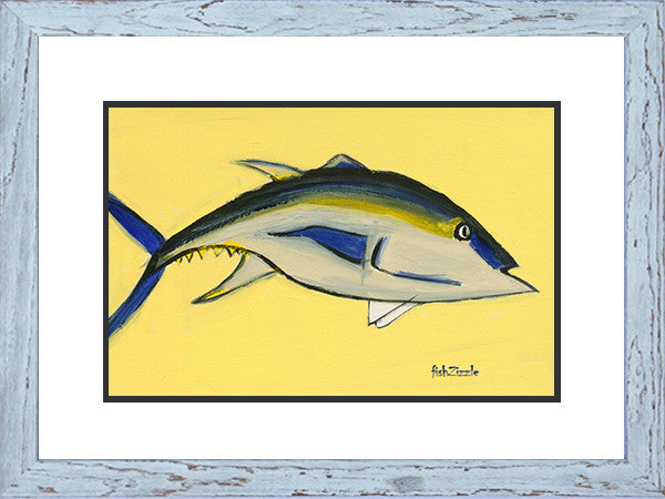 Blackfin Tuna Fish Art Framed - FishZizzle