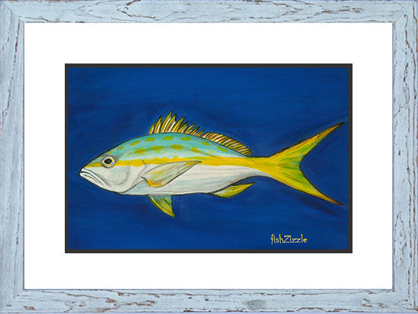 Yellowtail Fish Art Framed - FishZizzle