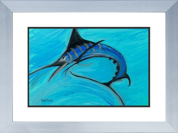 Blue Marlin Fish Art Framed - FishZizzle