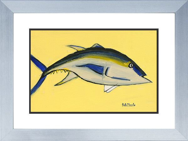 Blackfin Tuna Fish Art Framed - FishZizzle