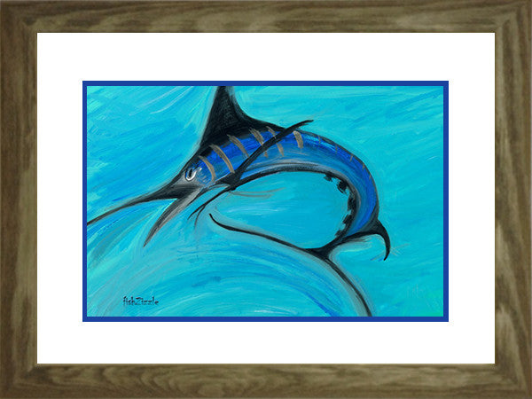 Blue Marlin Fish Art Framed - FishZizzle