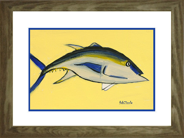 Blackfin Tuna Fish Art Framed - FishZizzle