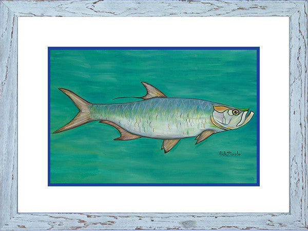 Tarpon Fish Art Framed - FishZizzle