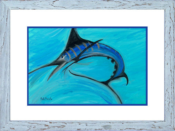 Blue Marlin Fish Art Framed - FishZizzle