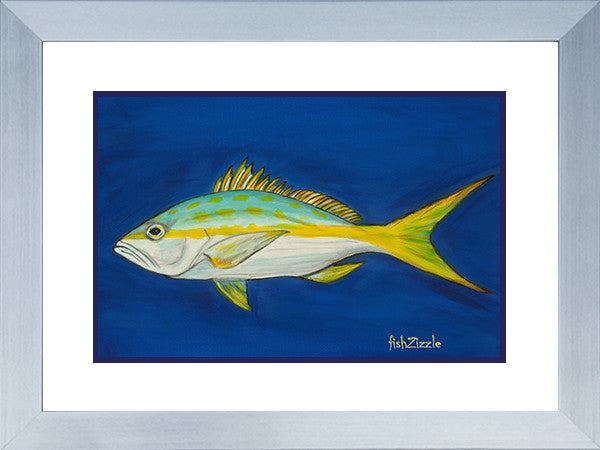 Yellowtail Fish Art Framed - FishZizzle