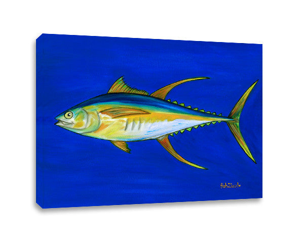 Yellowfin Tuna Fish Canvas Art - FishZizzle