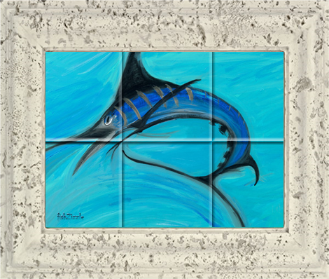 Blue Marlin Fish Tile Art - FishZizzle