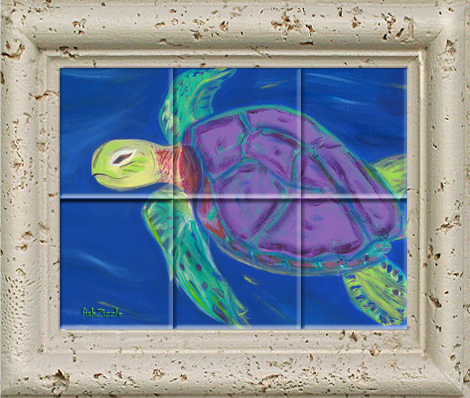 Sea Turtle Tile Art - FishZizzle