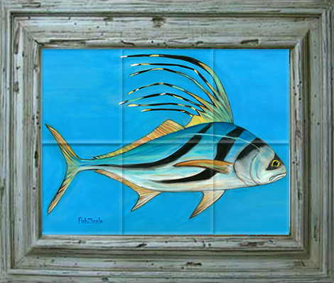 Rooster Fish Tile Art - FishZizzle