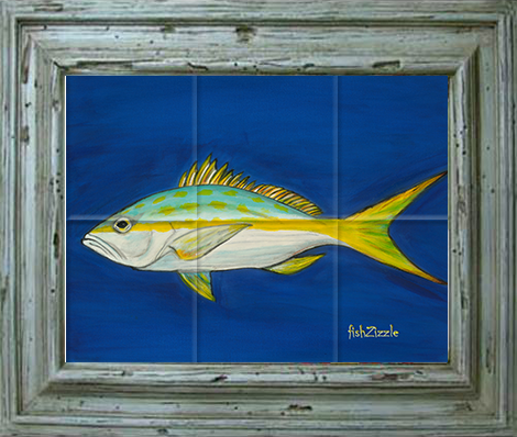 Yellowtail Snapper Fish Tile Art - FishZizzle