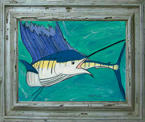 Blue Marlin Fish Tile Art - FishZizzle