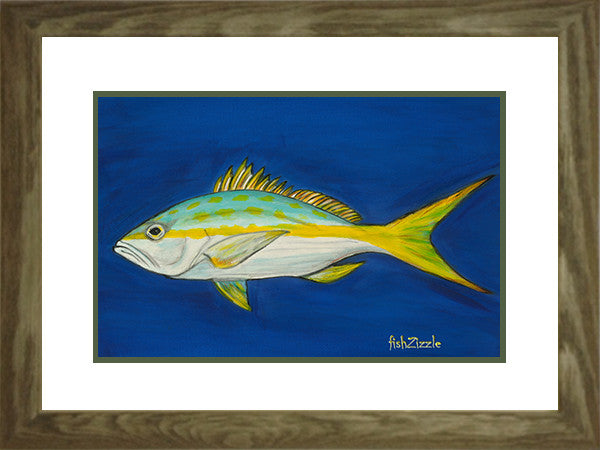 Yellowtail Fish Art Framed - FishZizzle