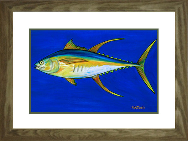 Yellowfin Tuna Fish Art Framed - FishZizzle