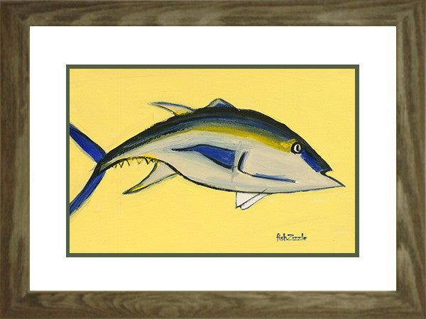 Blackfin Tuna Fish Art Framed - FishZizzle