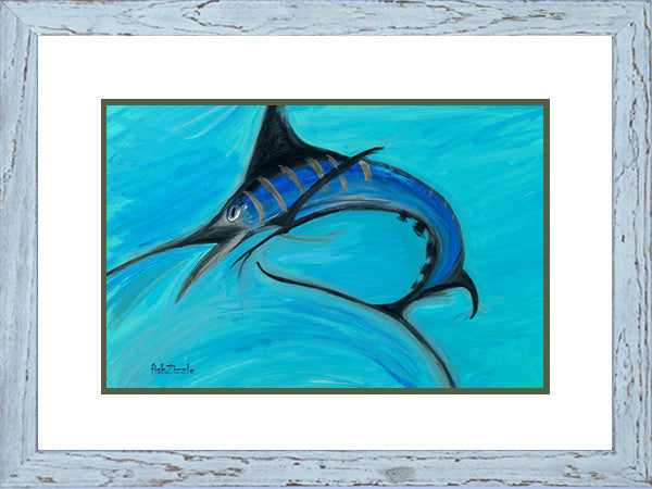 Blue Marlin Fish Art Framed - FishZizzle