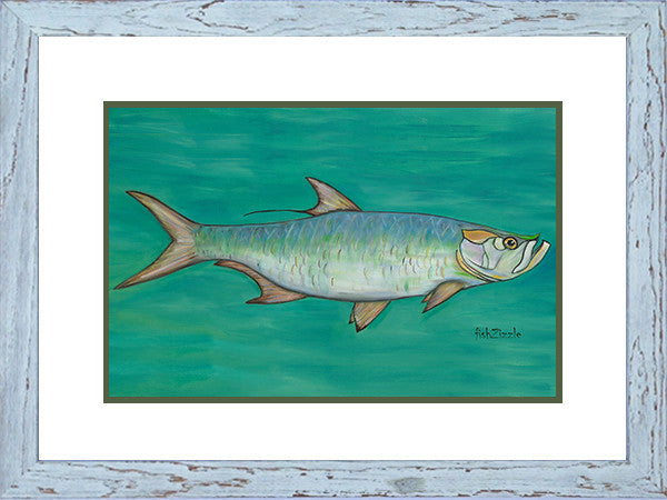 Tarpon Fish Art Framed - FishZizzle