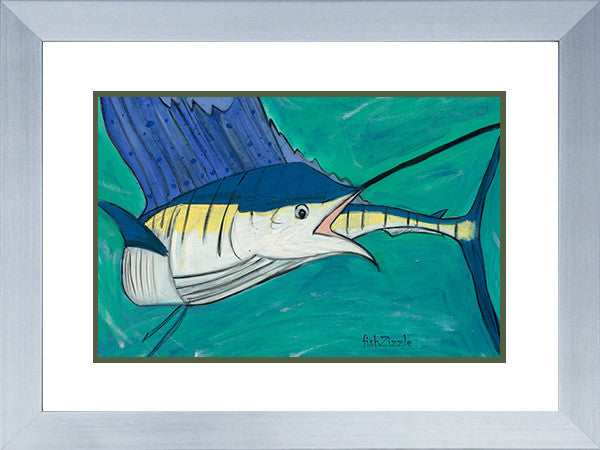 Blue Marlin Fish Art Framed - FishZizzle