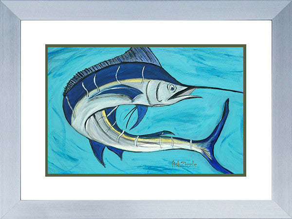 Blue Marlin Fish Art Framed - FishZizzle