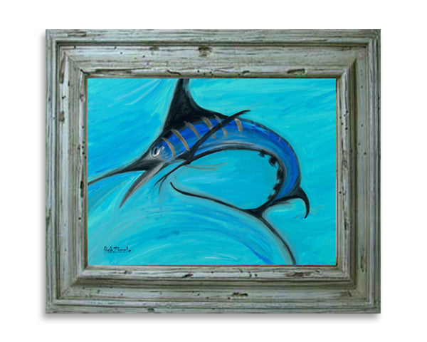 Blue Marlin Fish Tile Art - FishZizzle