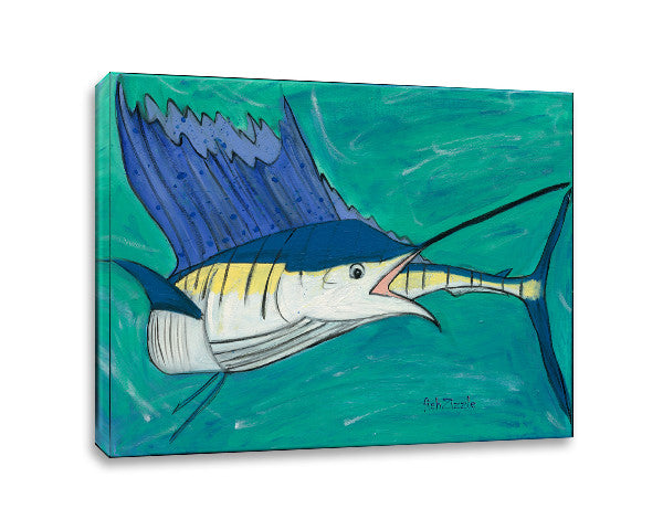 Blue Marlin Fish Canvas Art - FishZizzle