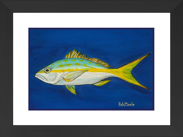 Yellowtail Fish Art Framed - FishZizzle