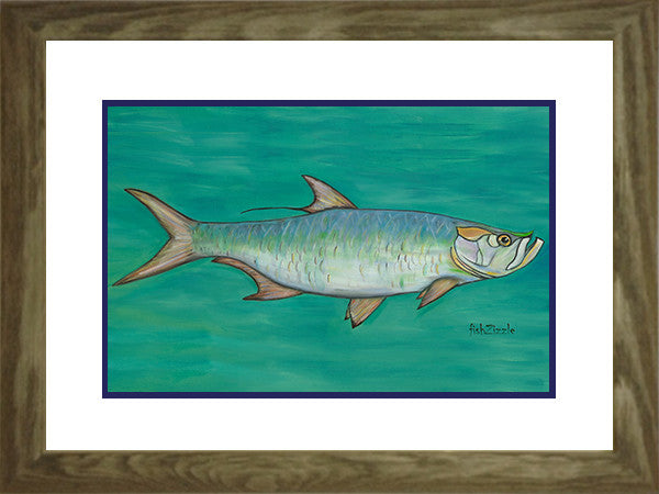 Tarpon Fish Art Framed - FishZizzle