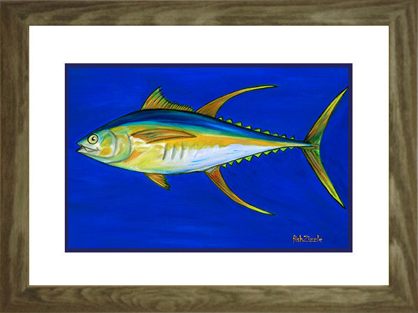 Yellowfin Tuna Fish Art Framed - FishZizzle