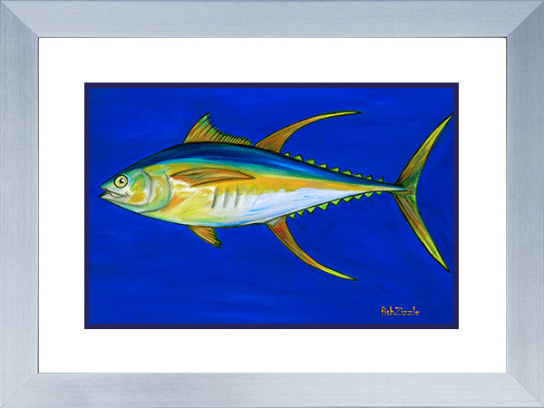 Yellowfin Tuna Fish Art Framed - FishZizzle