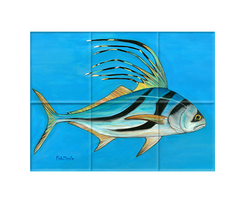 Rooster Fish Tile Art - FishZizzle