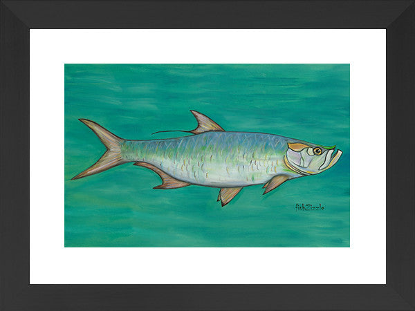 Tarpon Fish Art Framed - FishZizzle