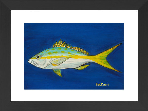 Yellowtail Fish Art Framed - FishZizzle