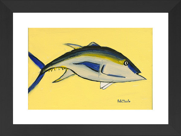 Blackfin Tuna Fish Art Framed - FishZizzle