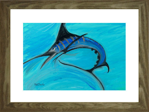 Blue Marlin Fish Art Framed - FishZizzle