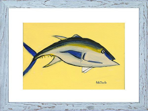 Blackfin Tuna Fish Art Framed - FishZizzle