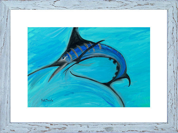 Blue Marlin Fish Art Framed - FishZizzle