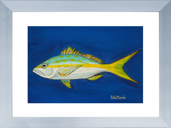 Yellowtail Fish Art Framed - FishZizzle