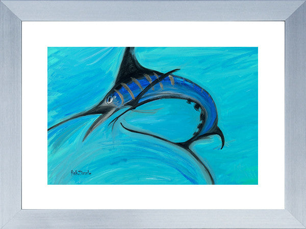 Blue Marlin Fish Art Framed - FishZizzle