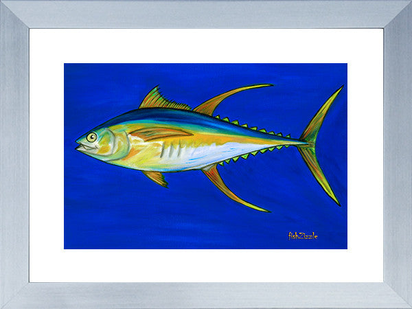Yellowfin Tuna Fish Art Framed - FishZizzle