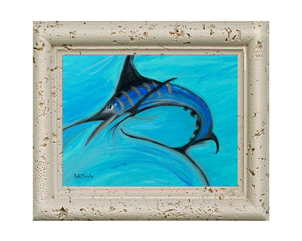 Blue Marlin Fish Tile Art - FishZizzle