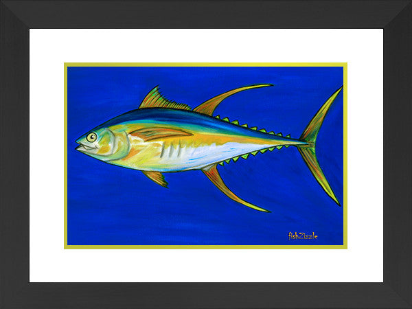 Yellowfin Tuna Fish Art Framed - FishZizzle